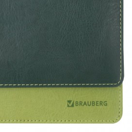 Планинг настольный датированный 2020 BRAUBERG 'Bond', кожзам, зеленый с салатовым, 305х140 мм, 129773