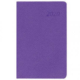 Ежедневник датированный 2020 А5, BRAUBERG 'Stylish', интегральная обложка, цветной срез, фиолетовый, 138х213 мм, 129789