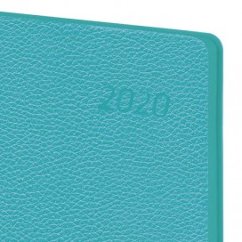 Ежедневник датированный 2020 А5, BRAUBERG 'Stylish', интегральная обложка, цветной срез, бирюзовый, 138х213 мм, 129787