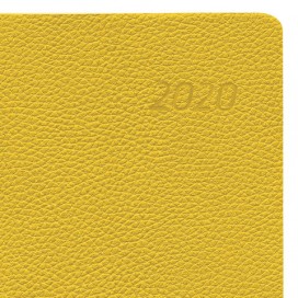 Ежедневник датированный 2020 А5, BRAUBERG 'Stylish', интегральная обложка, цветной срез, желтый, 138х213 мм, 129790