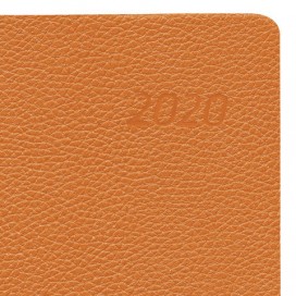Ежедневник датированный 2020 А5, BRAUBERG 'Stylish', интегральная обложка, цветной срез, оранжевый, 138х213 мм, 129791