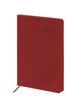 Ежедневник датированный 2020 А5, BRAUBERG 'Stylish', интегральная обложка, цветной срез, красный, 138х213 мм, 129792