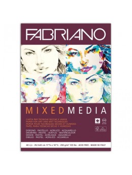 Альбом для рисования FABRIANO 'Mixed Media' мелкое зерно, 40 л., 250 г/м2, А3, 297х420 мм, 19100382