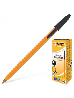 Ручка шариковая BIC 'Orange', ЧЕРНАЯ, корпус оранжевый, узел 0,8 мм, линия письма 0,3 мм, 8099231