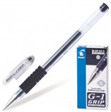 Ручка гелевая с грипом PILOT 'G-1 Grip', ЧЕРНАЯ, корпус прозрачный, узел 0,5 мм, линия письма 0,3 мм, BLGP-G1-5