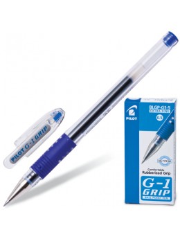 Ручка гелевая с грипом PILOT 'G-1 Grip', СИНЯЯ, корпус прозрачный, узел 0,5 мм, линия письма 0,3 мм, BLGP-G1-5