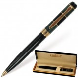 Ручка подарочная шариковая GALANT 'Granit Green', корпус черный с темно-зеленым, золотистые детали, пишущий узел 0,7 мм, синяя, 140393