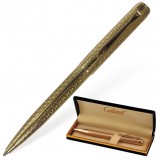 Ручка подарочная шариковая GALANT 'Graven Gold', корпус золотистый с гравировкой, золотистые детали, пишущий узел 0,7 мм, синяя, 140466