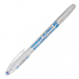 Ручка шариковая масляная PENSAN 'Global-21', СИНЯЯ, корпус прозрачный, узел 0,5 мм, линия письма 0,3 мм, 2221