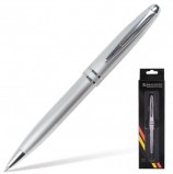 Ручка бизнес-класса шариковая BRAUBERG 'Oceanic Silver', корпус серебристый, узел 1 мм, линия письма 0,7 мм, синяя, 140723