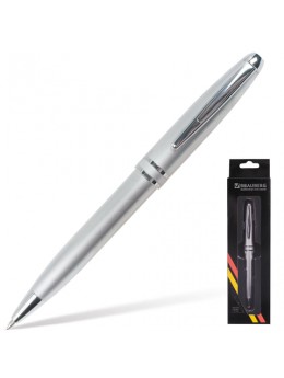 Ручка бизнес-класса шариковая BRAUBERG 'Oceanic Silver', корпус серебристый, узел 1 мм, линия письма 0,7 мм, синяя, 140723
