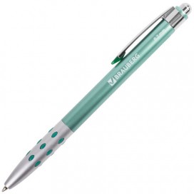 Ручка шариковая автоматическая BRAUBERG 'Smart Metallic', СИНЯЯ, корпус металлик, узел 0,7 мм, линия письма 0,35 мм, 140665