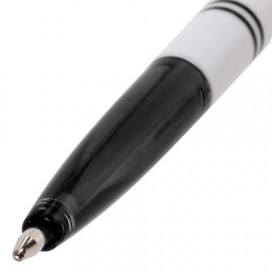 Ручка шариковая BRAUBERG 'Офисная', ЧЕРНАЯ, корпус белый, узел 1 мм, линия письма 0,5 мм, 140890