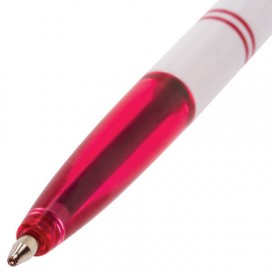 Ручка шариковая BRAUBERG 'Офисная', КРАСНАЯ, корпус белый, узел 1 мм, линия письма 0,5 мм, 140892