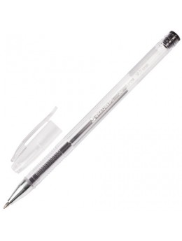 Ручка гелевая BRAUBERG 'Jet', ЧЕРНАЯ, корпус прозрачный, узел 0,5 мм, линия письма 0,35 мм, GP153