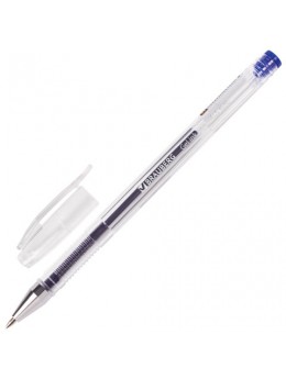 Ручка гелевая BRAUBERG 'Jet', СИНЯЯ, корпус прозрачный, узел 0,5 мм, линия письма 0,35 мм, GP154