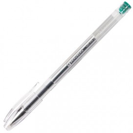 Ручка гелевая BRAUBERG 'Jet', ЗЕЛЕНАЯ, корпус прозрачный, узел 0,5 мм, линия письма 0,35 мм, GP156