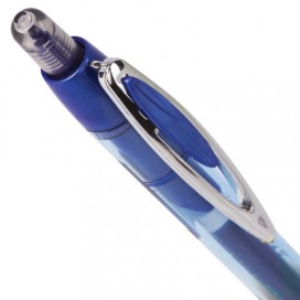 Ручка гелевая автоматическая с грипом BRAUBERG 'Officer', СИНЯЯ, корпус тонированный синий, узел 0,5 мм, линия письма 0,35 мм, GPR103