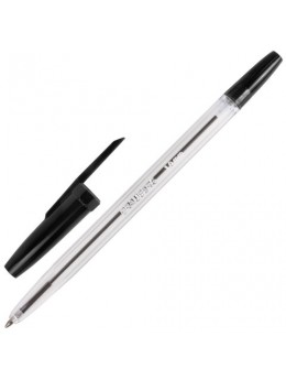 Ручка шариковая BRAUBERG 'Line', ЧЕРНАЯ, корпус прозрачный, узел 1 мм, линия письма 0,5 мм, BP178