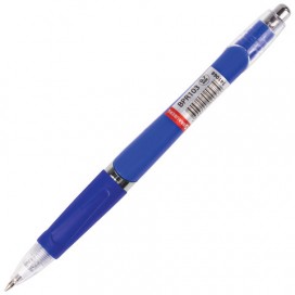 Ручка шариковая автоматическая с грипом BRAUBERG 'Rave', СИНЯЯ, корпус синий, узел 0,7 мм, линия письма 0,35 мм, BPR103
