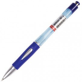 Ручка шариковая автоматическая с грипом BRAUBERG 'Neo', СИНЯЯ, корпус синий, узел 0,7 мм, линия письма 0,35 мм, BPR101