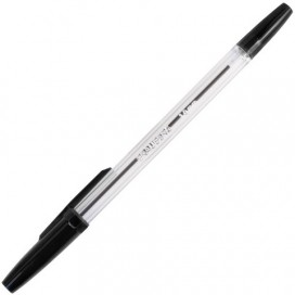 Ручка шариковая BRAUBERG 'Line', ЧЕРНАЯ, корпус прозрачный, узел 1 мм, линия письма 0,5 мм, BP178
