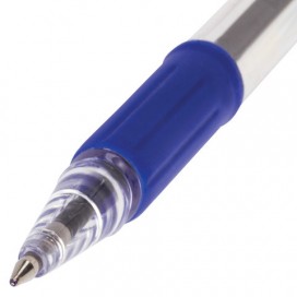 Ручка шариковая с грипом BRAUBERG 'Samurai', СИНЯЯ, корпус прозрачный, узел 0,7 мм, линия письма 0,35 мм, BP119