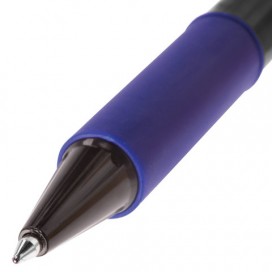 Ручка шариковая автоматическая с грипом BRAUBERG 'Doc', СИНЯЯ, корпус черный, узел 0,7 мм, линия письма 0,35 мм, BPR122