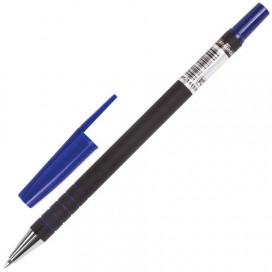Ручка шариковая BRAUBERG 'Capital', СИНЯЯ, корпус soft-touch черный, узел 0,7 мм, линия письма 0,35 мм, BP127