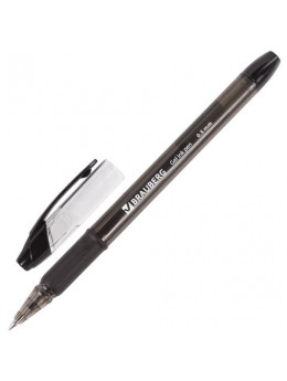 Ручка гелевая с грипом BRAUBERG 'Samurai', ЧЕРНАЯ, корпус тонированный, узел 0,5 мм, линия письма 0,35 мм, GP138