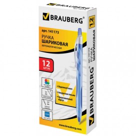 Ручка шариковая автоматическая с грипом BRAUBERG 'Tigra', СИНЯЯ, корпус ассорти, узел 0,7 мм, линия письма 0,35 мм, BPR128