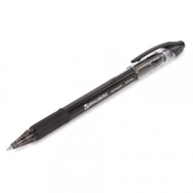 Ручка гелевая с грипом BRAUBERG 'Samurai', ЧЕРНАЯ, корпус тонированный, узел 0,5 мм, линия письма 0,35 мм, GP138