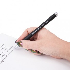 Ручка гелевая с грипом BRAUBERG 'Impulse', ЧЕРНАЯ, игольчатый узел 0,5 мм, линия письма 0,35 мм, GP143