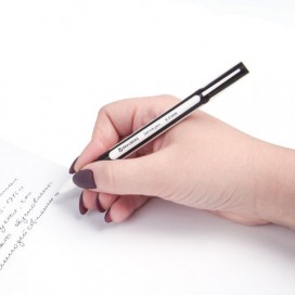 Ручка гелевая с грипом BRAUBERG 'Contact', ЧЕРНАЯ, корпус черный, игольчатый узел 0,5 мм, линия письма 0,35 мм, GP145