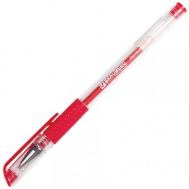 Ручка гелевая с грипом BRAUBERG 'Number One', КРАСНАЯ, узел 0,5 мм, линия письма 0,35 мм, GP157