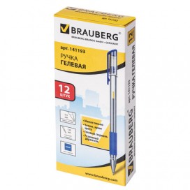 Ручка гелевая с грипом BRAUBERG 'Number One', СИНЯЯ, узел 0,5 мм, линия письма 0,35 мм, GP159