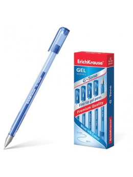 Ручка гелевая ERICH KRAUSE 'G-Tone', СИНЯЯ, корпус тонированный синий, узел 0,5 мм, линия письма 0,4 мм, 17809