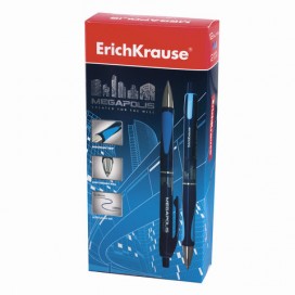 Ручка шариковая автоматическая ERICH KRAUSE 'Megapolis Concept', СИНЯЯ, корпус синий, узел 0,7 мм, линия письма 0,35 мм, 31