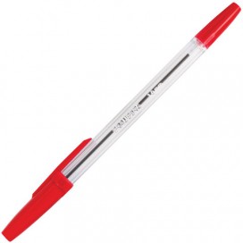 Ручка шариковая BRAUBERG 'Line', КРАСНАЯ, корпус прозрачный, узел 1 мм, линия письма 0,5 мм, BP179