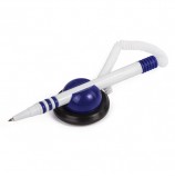 Ручка шариковая настольная BRAUBERG 'Стенд-Пен', СИНЯЯ, пружинка, корпус белый/синий, линия письма 0,5 мм, 141353