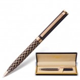 Ручка подарочная шариковая GALANT 'Klondike', корпус черный с золотистым, золотистые детали, пишущий узел 0,7 мм, синяя, 141357