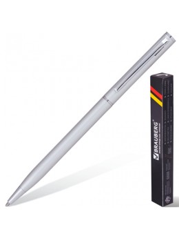 Ручка бизнес-класса шариковая BRAUBERG 'Delicate Silver', корпус серебристый, узел 1 мм, линия письма 0,7 мм,синяя, 141401
