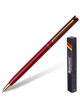 Ручка бизнес-класса шариковая BRAUBERG 'Slim Burgundy', корпус бордо, узел 1 мм, линия письма 0,7 мм, синяя, 141403