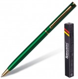 Ручка бизнес-класса шариковая BRAUBERG 'Slim Green', корпус зеленый, узел 1 мм, линия письма 0,7 мм, синяя, 141404