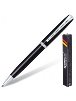 Ручка бизнес-класса шариковая BRAUBERG 'Cayman Black', корпус черный, узел 1 мм, линия письма 0,7 мм, синяя, 141410