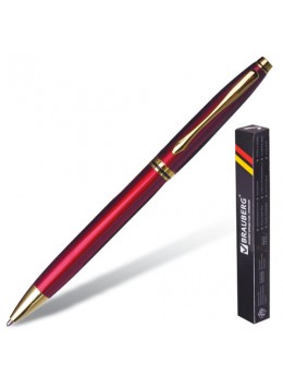 Ручка бизнес-класса шариковая BRAUBERG 'De Luxe Red', корпус бордовый, узел 1 мм, линия письма 0,7 мм, синяя, 141413