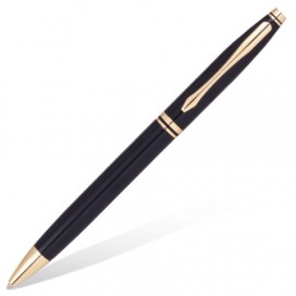 Ручка бизнес-класса шариковая BRAUBERG 'De Luxe Black', корпус черный, узел 1 мм, линия письма 0,7 мм, синяя, 141411