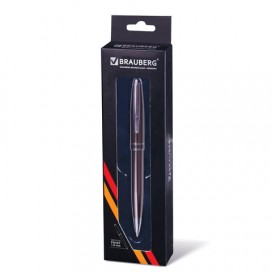 Ручка бизнес-класса шариковая BRAUBERG 'Oceanic Grey', корпус серый, узел 1 мм, линия письма 0,7 мм, синяя, 141420