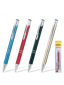 Ручка бизнес-класса шариковая BRAUBERG 'Win', корпус ассорти, узел 1 мм, линия письма 0,7 мм, синяя, 141434
