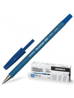 Ручка шариковая ZEBRA 'Rubber 80', СИНЯЯ, корпус soft-touch, узел 0,7 мм, линия письма 0,5 мм, R-8000-BL